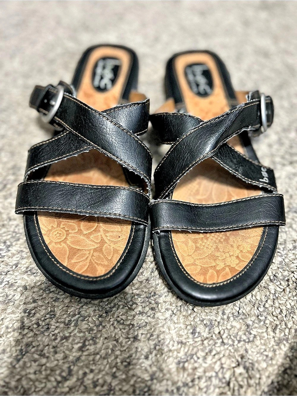 b.o.c Black Strappy Sandals